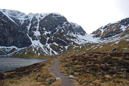 Coire Ardair and Creag Meagaidh, with the snow filled Window on the right